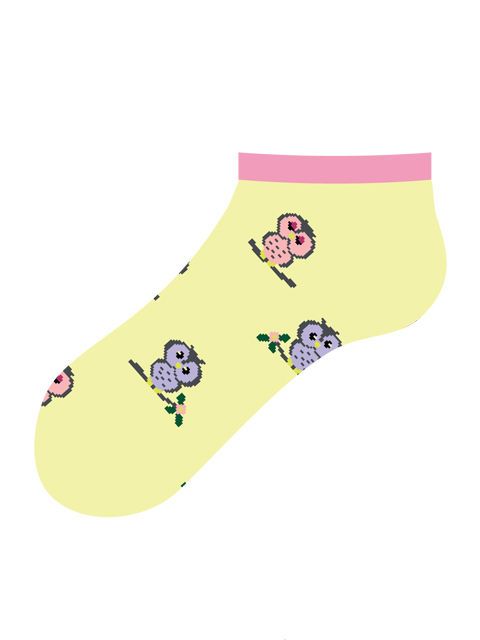 Желтые короткие носки Совы от Giulia