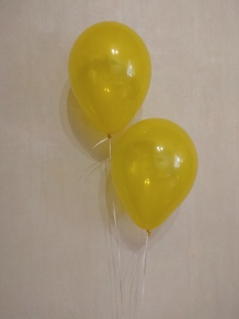 МИНИ шар желтый прозрачный маленького размера с гелием