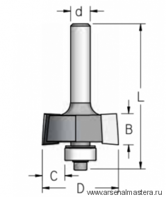 Фреза для выборки четверти хвостовик 12 мм двухзубая W.P.W. E220952