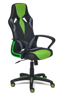 Кресло офисное Ранер (Runner) черный/зеленый, 36-6/tw26/tw-12