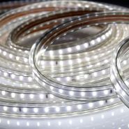 LED лента LUX, герметичная в силиконовой оболочке, 220V,  IP65, SMD 2835, 120 диодов/метр, холодный белый