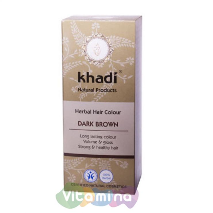 Khadi Растительная краска для волос «Тёмно-коричневый», 100 г