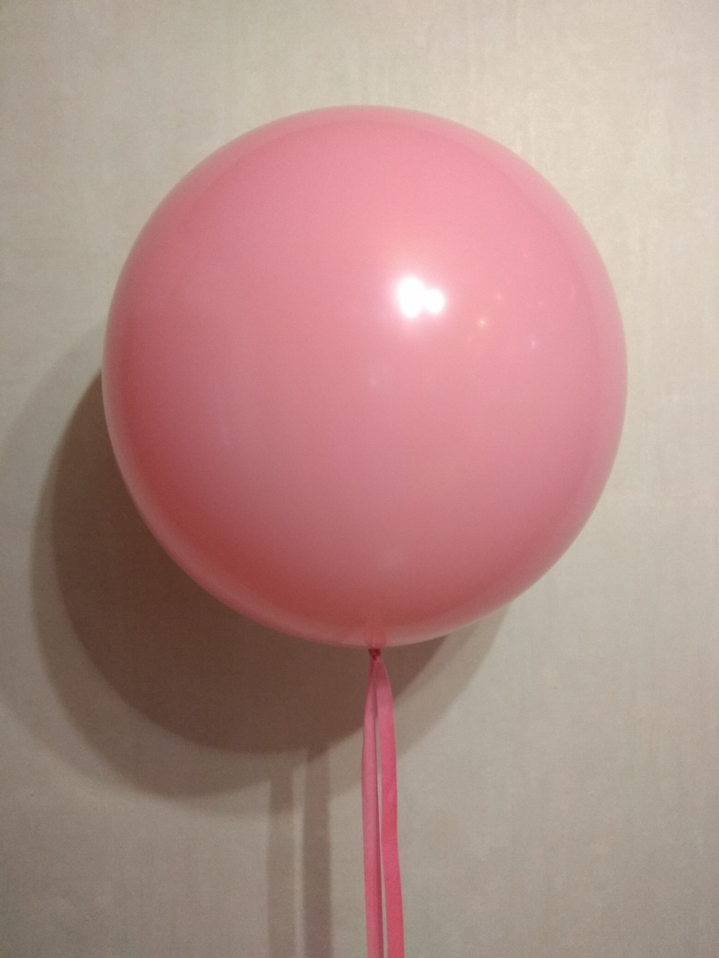 Розовый метровый шар латексный с гелием