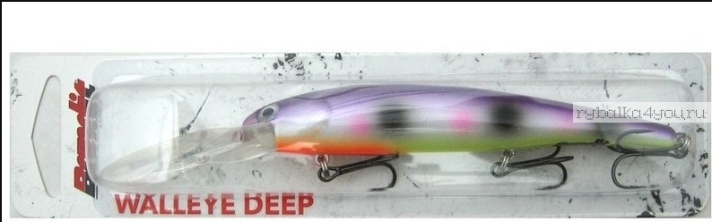 Воблер Bandit Walleye Deep 120 мм / 17,7 гр /Заглубление: до 8,1м / цвет: 2A43 Pinky Dots