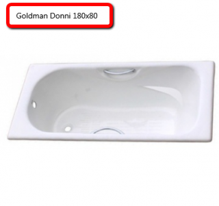 Ванна чугунная Goldman Donni 180х80 с ручками