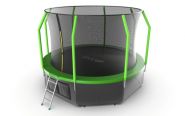 Батут с внутренней сеткой и лестницей Evo Jump Cosmo 12ft (Green) + Lower net
