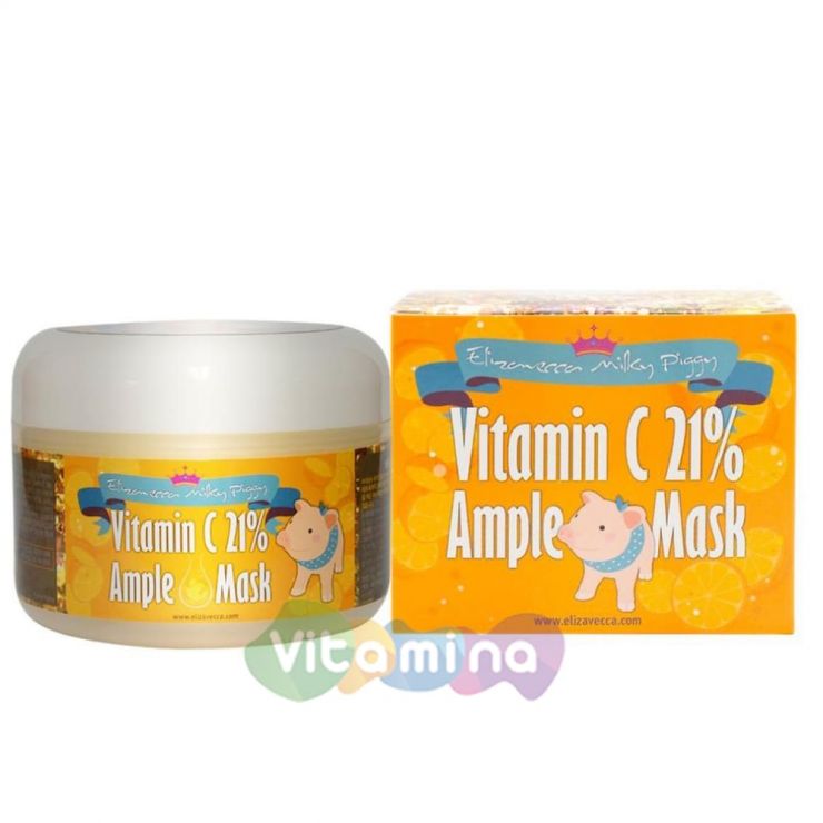 Elizavecca Маска для лица с витамином С разогревающая Milky Piggy  Vitamin C 21% Ample Mask, 100 гр