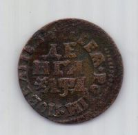 Деньга 1704 г. Петр I