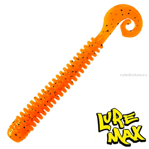 Мягкие приманки LureMax Cheeky Worm 2,5'' 63 мм / упаковка 10 шт / цвет: LSCW25-008 Fire Carrot
