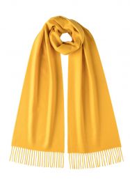 однотонный кашемировый шарф (100% драгоценный кашемир), Жёлтый  цвет, высокая плотность 7