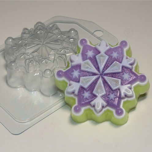 форма пластиковая для мыла и шоколада Снежинка 6