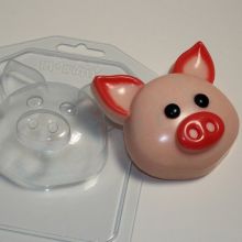 форма пластиковая для мыла и шоколада Хрюшка-мордашка/Уши торчком