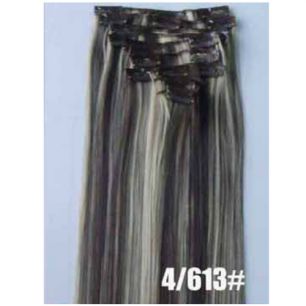 Искусственные термостойкие волосы на заколках №P4/613 (55 см) - 12 заколок, 130 гр.