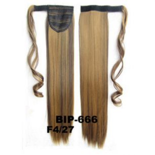 Искусственные термостойкие волосы - хвост прямые №F004/27 (55 см) -  90 гр.