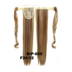 Искусственные термостойкие волосы - хвост прямые №F024/12 (55 см) -  90 гр.