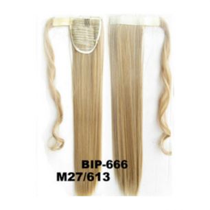 Искусственные термостойкие волосы - хвост прямые №M027/613 (55 см) -  90 гр.