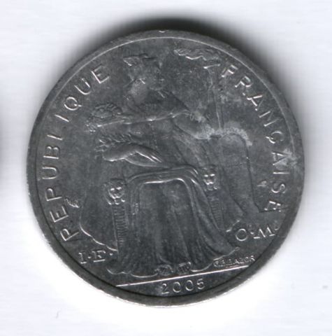 2 франка 2005 года Новая Каледония