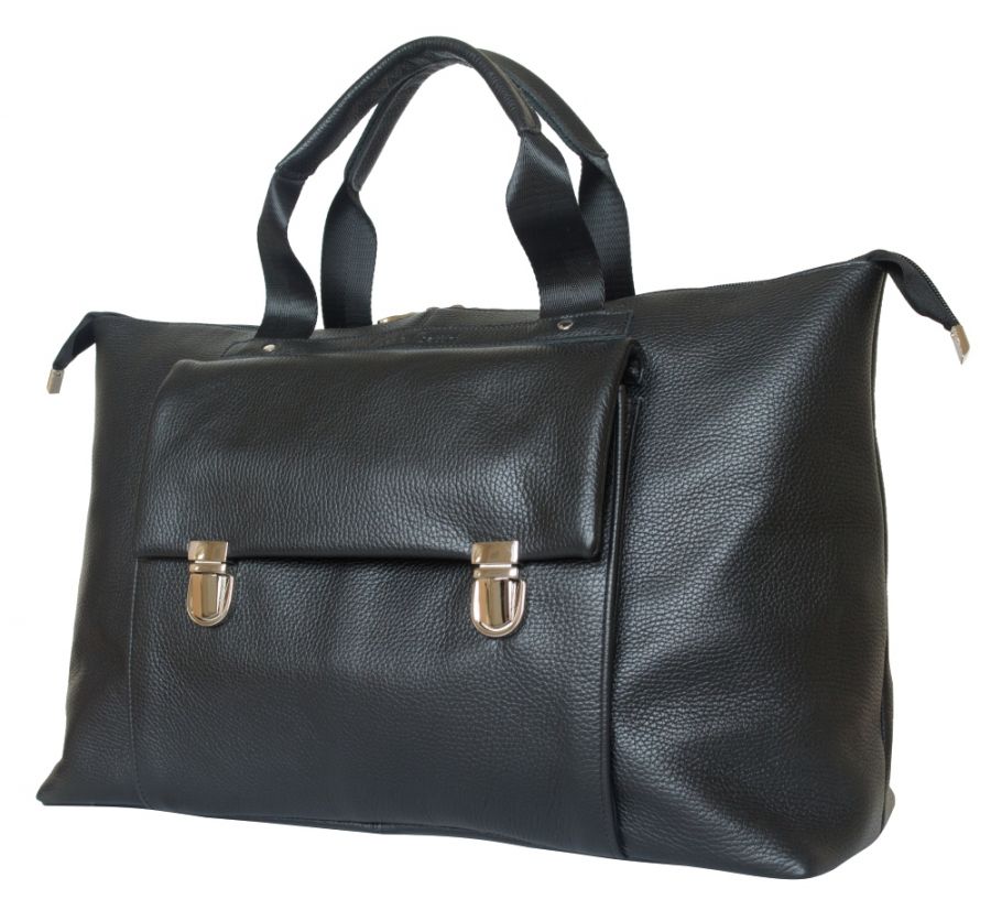 Кожаная дорожная сумка Alberola black 4015-01