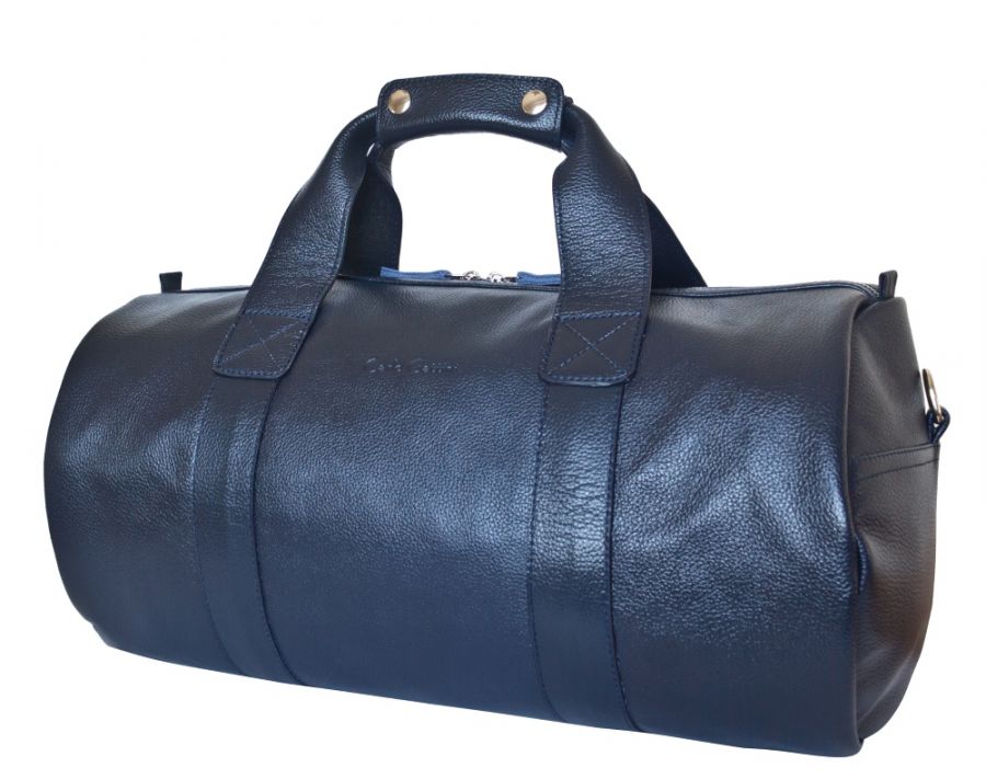 Кожаная дорожная сумка Dossolo dark blue 4017-19