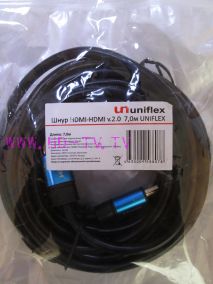 шнур HDMI-HDMI ver. 2.0 uniflex ( 7 метров )