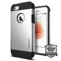 Чехол Spigen Tough Armor для iPhone 5/5s/SE серебристый