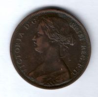 1 пенни 1863 года Великобритания XF-