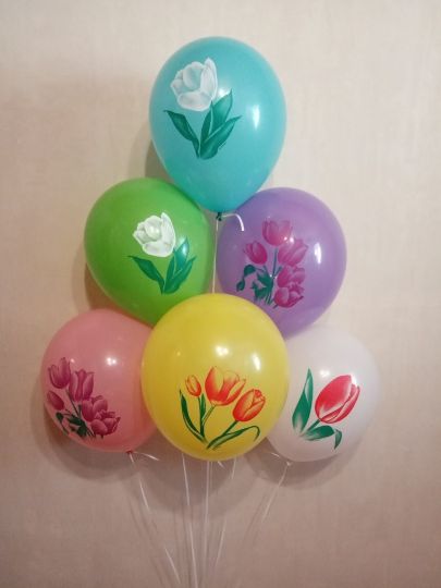 Весенние Тюльпаны латексные шары с гелием