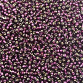 Бисер чешский 27080 фиолетовый прозрачный блестящий серебряная линия внутри Preciosa 1 сорт купить оптом