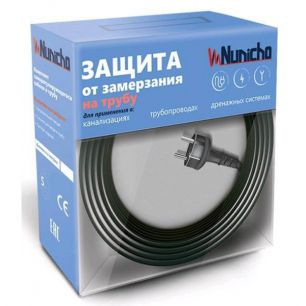 Готовый комплект кабеля NUNICHO снаружи трубы 16 Вт/м - 3 метра.+ (холодный ввод  с вилкой- 2 метра).