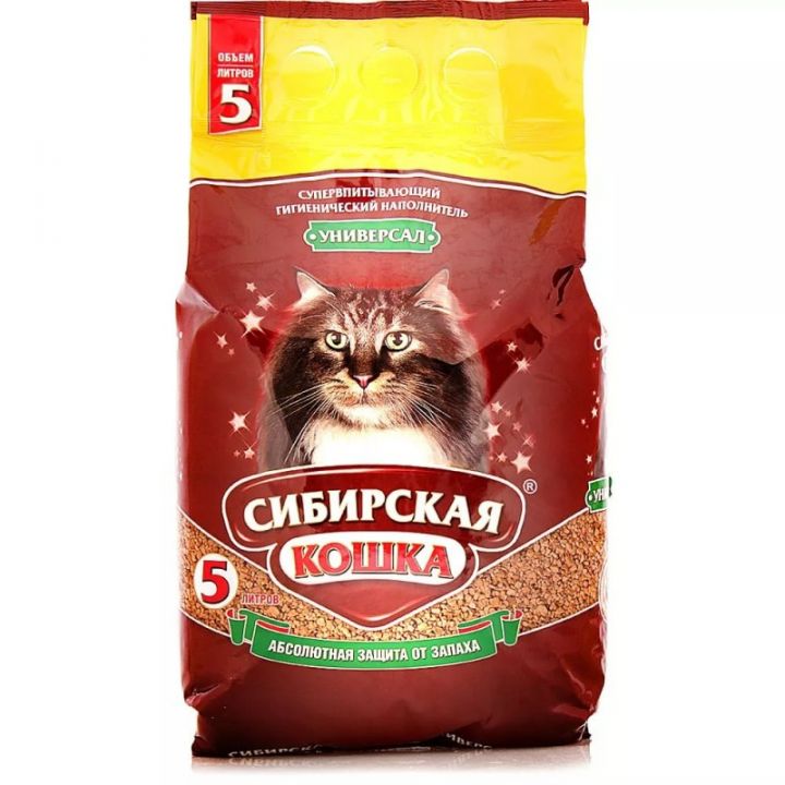Наполнитель д/туалетов Сибирская кошка Универсал 5л Впитывающий