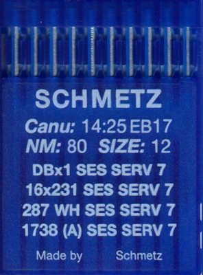 Иглы Schmetz DBx1 SES SERV7 №80 10 шт