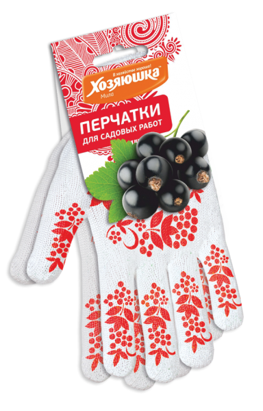 Перчатки Хозяюшка д/садовых работ Ягоды, трикотаж с напыл.