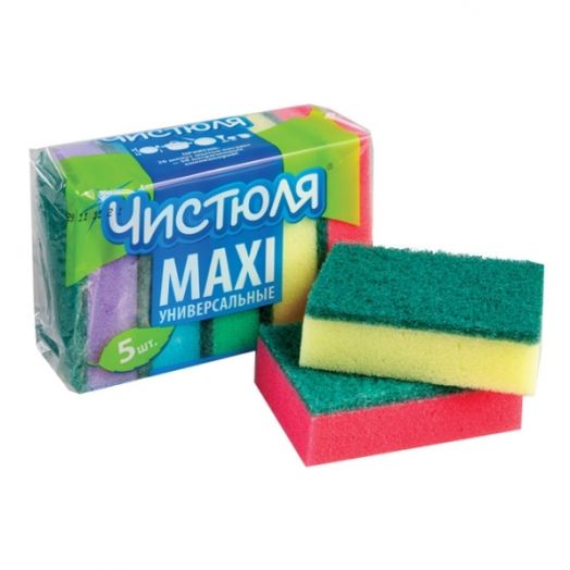Губка д/посуды Чистюля макси 5шт