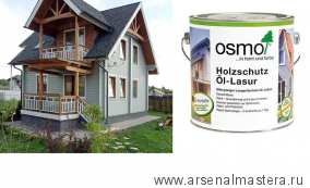 Защитное масло-лазурь для древесины для наружных работ OSMO Holzschutz Ol-Lasur 900 Белое 2,5 л