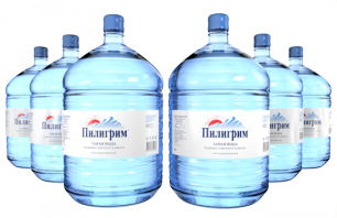 Вода Пилигрим 6 бутылей по 19 литров, пэт.