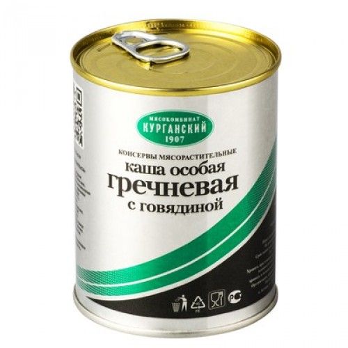 Каша гречневая с говядиной Особая ж/б 340г Курган