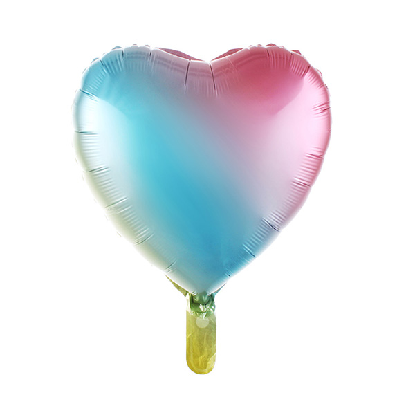 Сердце радужное нежное шар фольгированный с гелием