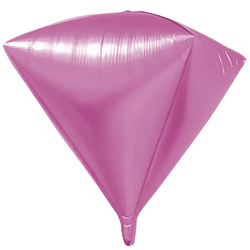 Кристалл розовый 3d фольгированный шар с гелием