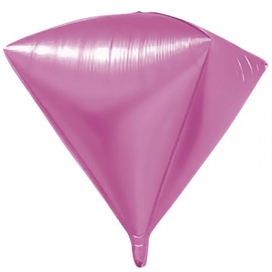Кристалл розовый 3d фольгированный шар с гелием