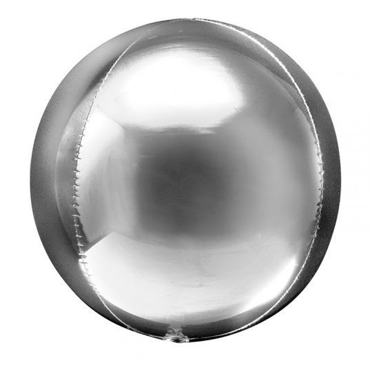 Сфера серебряная 3d шар фольгированный с гелием