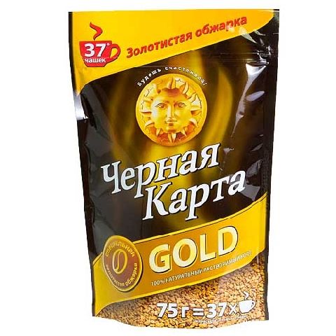 Кофе Черная карта Голд раств. м/у 75г Золотые купола