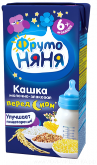 Каша Фрутоняня жидкая молочная молочно-злаковая (гречка/кукуруза/рис) 200мл.