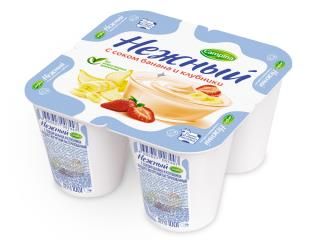 Йогурт Кампина Нежный 1,2% банан/клубника 100г ООО Кампина