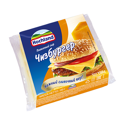 Сыр Хохланд 150г 48% Чизбургер нарезка