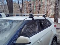 Универсальный багажник на крышу Hyundai Creta 2016-... без рейлингов - D-Lux 1, крыловидные дуги