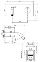 Fima - carlo frattini Spillo steel смеситель для раковины F3081X5INOX схема 1