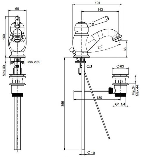 Fima - carlo frattini Lamp/Bell смеситель для раковины F3361 ФОТО
