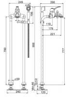 Смеситель с ручным душем и изливом для ванны Fima - carlo frattini Lamp/Bell F3364/4 схема 1