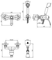Смеситель с душевой лейкой Fima - carlo frattini Lamp/Bell F3305 схема 1