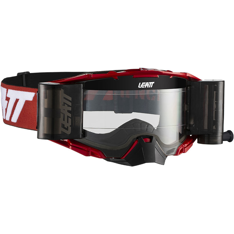 Leatt Velocity 6.5 Roll-Off Red/White Clear 83%, очки для мотокросса и эндуро с системой грязеочистки